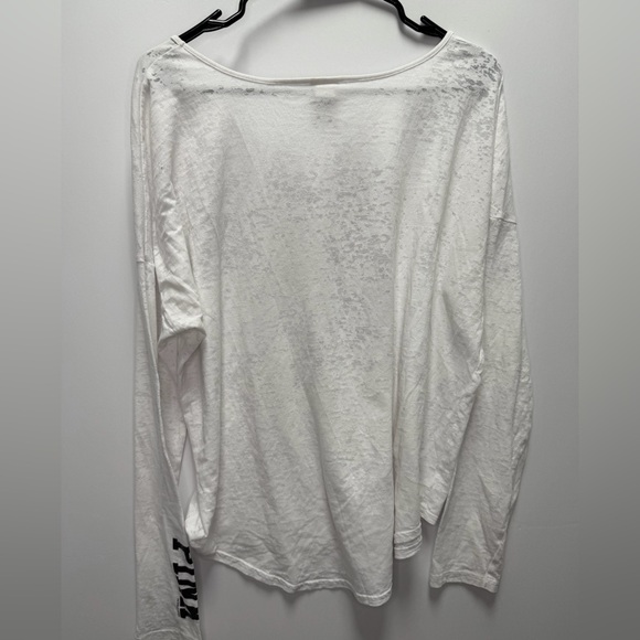 Victorias Secret Pink White Heather Long Sleeve Rhinestone Cardinals Shirt Large - Picture 5 of 5
